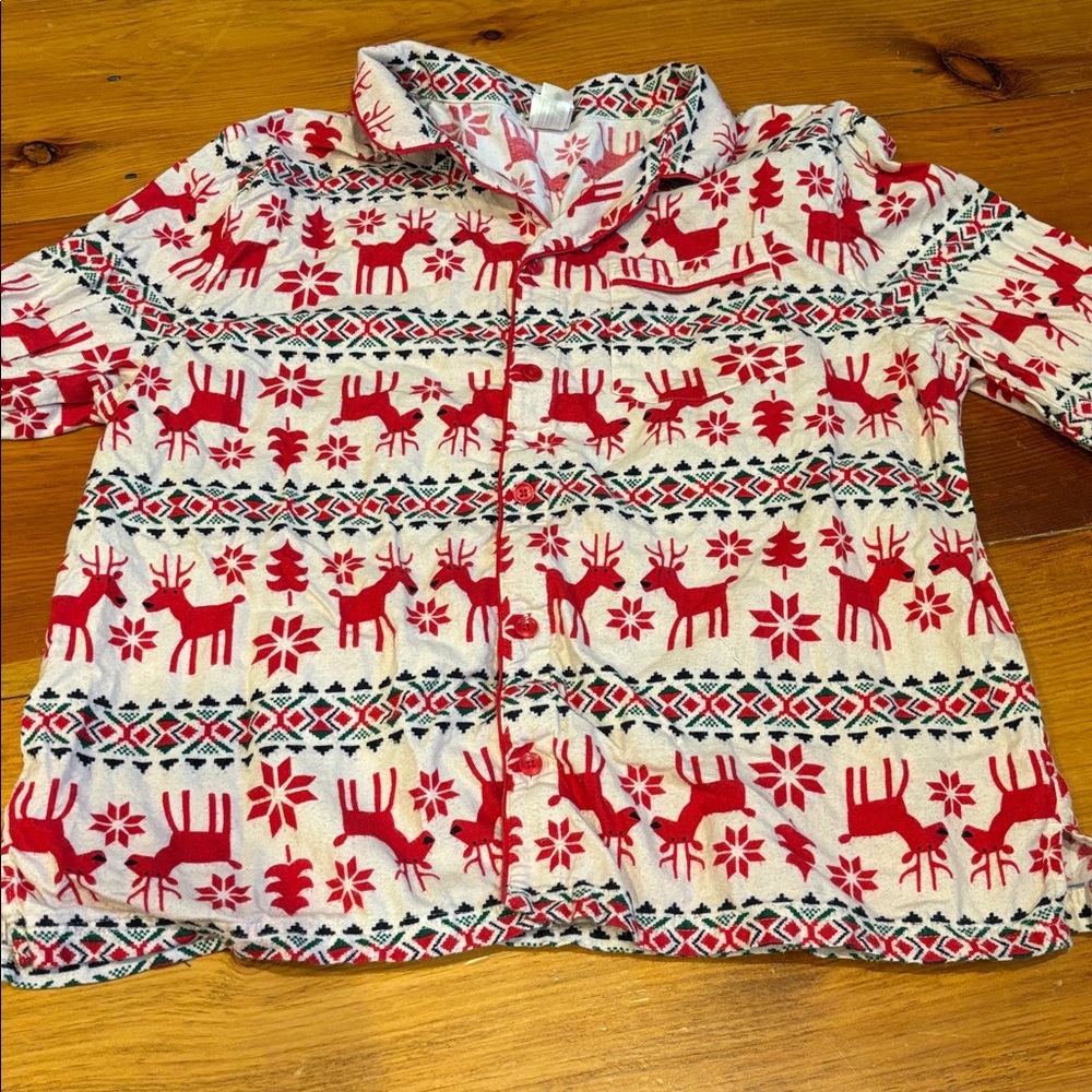 HANNA ANDERSSON Women's XL Flannel Pajama Top 100% Cotton Pocket